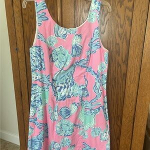 Lilly Pulitzer Pink and Blue Seashell Print Dress